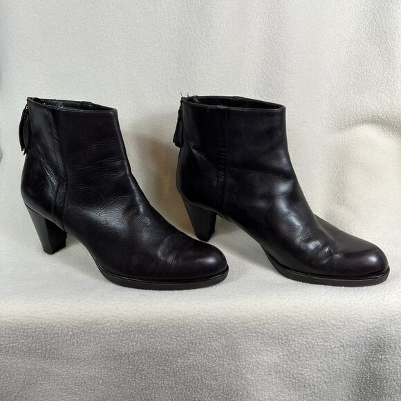 STUART WEITZMAN made in Spain Brown Quality Leather Platform Ankle Boot Size 7 - Picture 4 of 7